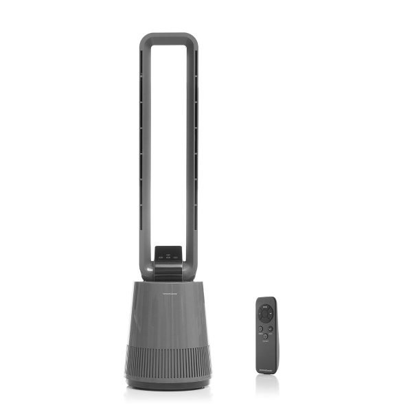 Bladfri fläkt med reningsfilter och fjärrkontroll InnovaGoods BLOHO Grå (Renoverade B)